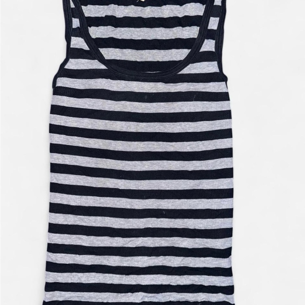 Striped Black and Gray Tank Top